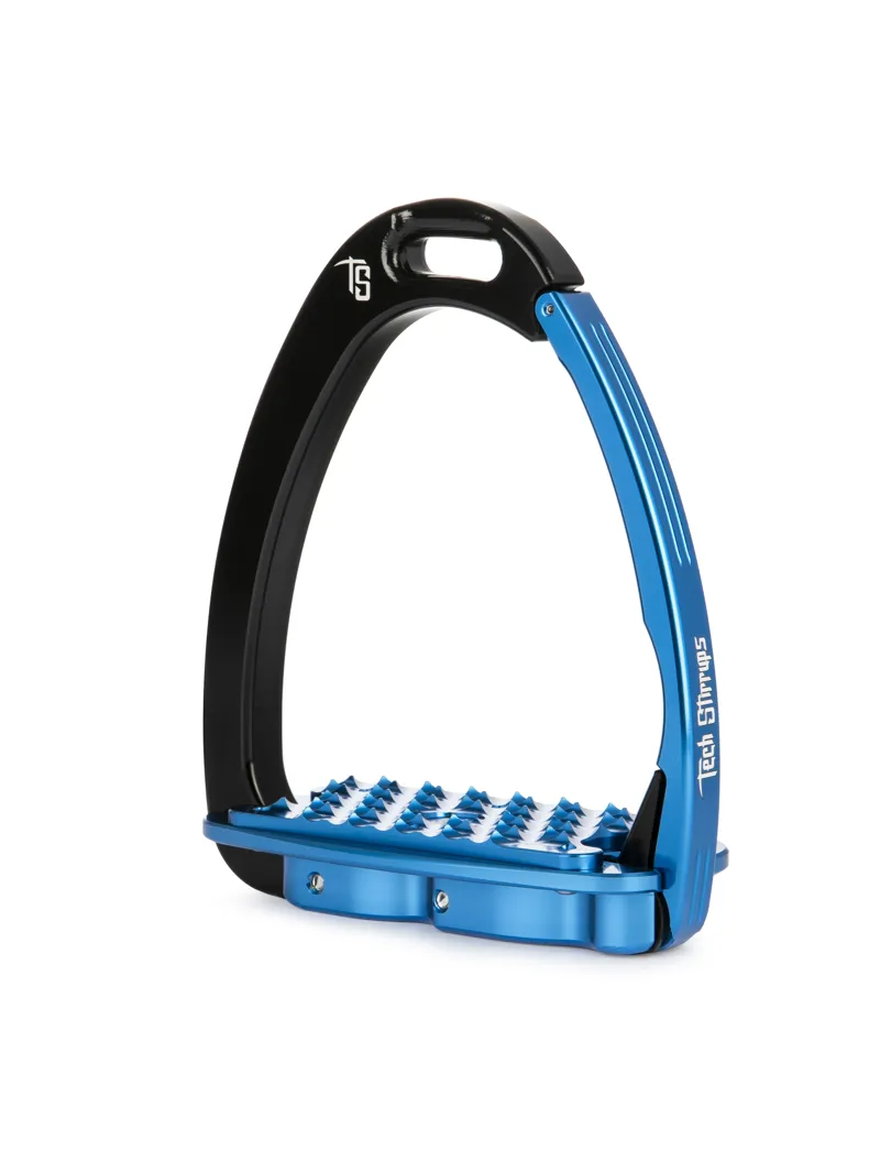 Tech Venice Flat Evo Safety Stirrups-Black/Blue